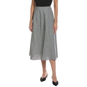 Seraphina Womens Linen-Blend Midi Skirt, Black